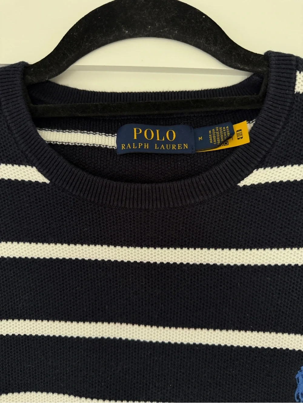 Ralph Lauren Navy & White Striped Knit Sweater